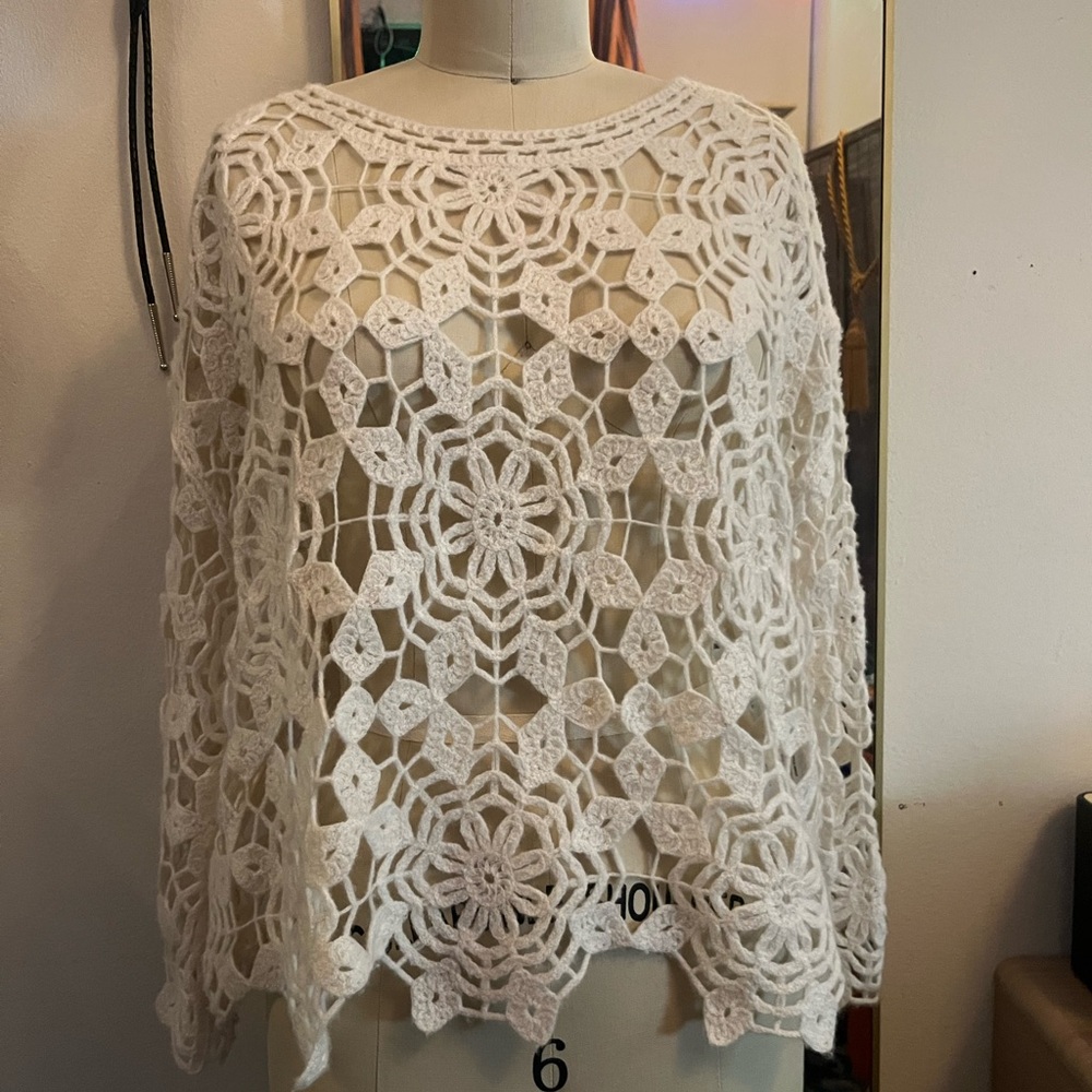 Johnny Was White Crochet Sweater